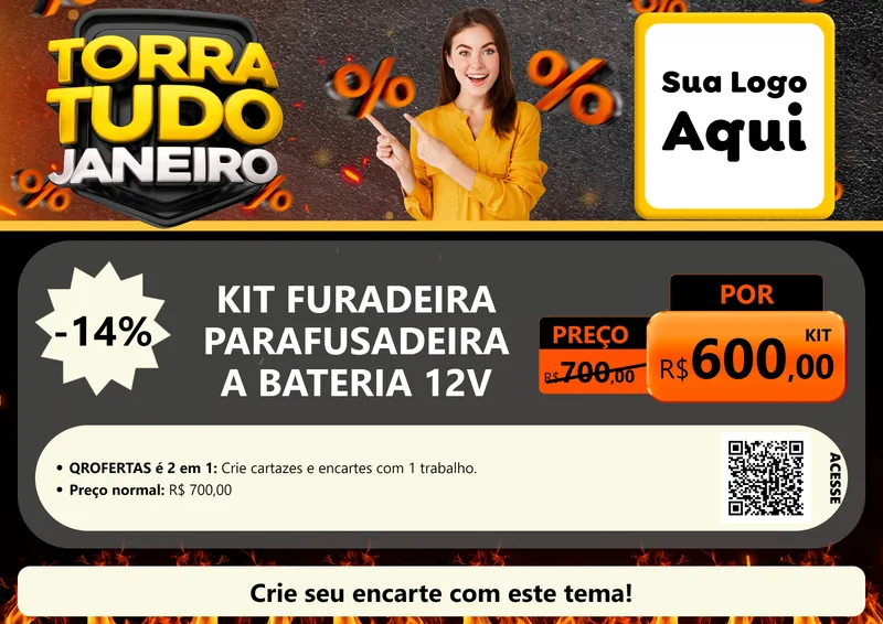 Modelo de Cartaz para Cartaz A4 Horizontal com o tema Torra Tudo Janeiro para Maquinas e Ferramentas