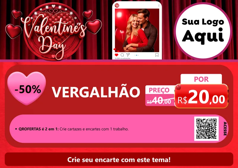 Modelo de Cartaz para Cartaz A4 Horizontal com o tema Valentine's Day para Ferragens