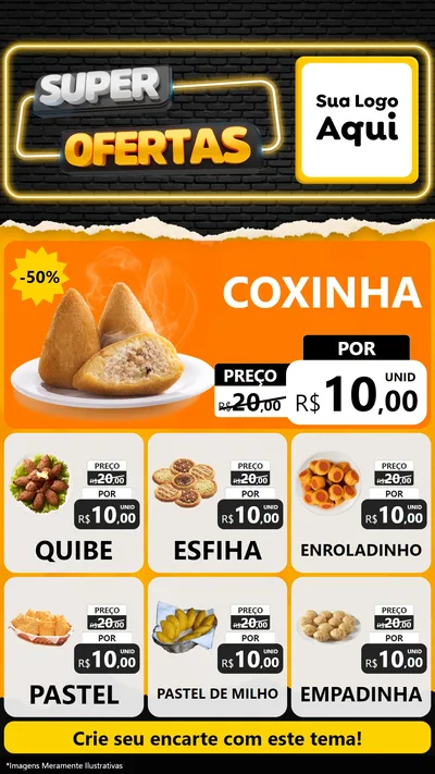 Modelo de Rede Social para Stories com o tema Super Ofertas para Salgadaria