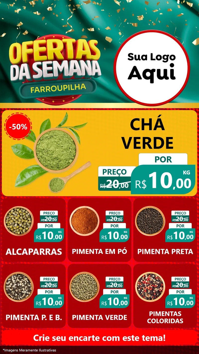 Modelo de Rede Social para Stories com o tema Ofertas da Semana Farroupilha para Produtos Naturais