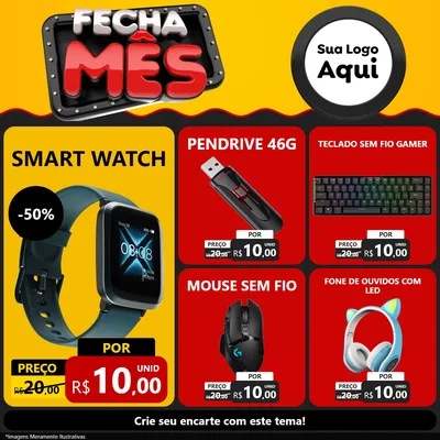 Modelo de Rede Social para Feed Facebook com o tema Fecha Mês para Informática