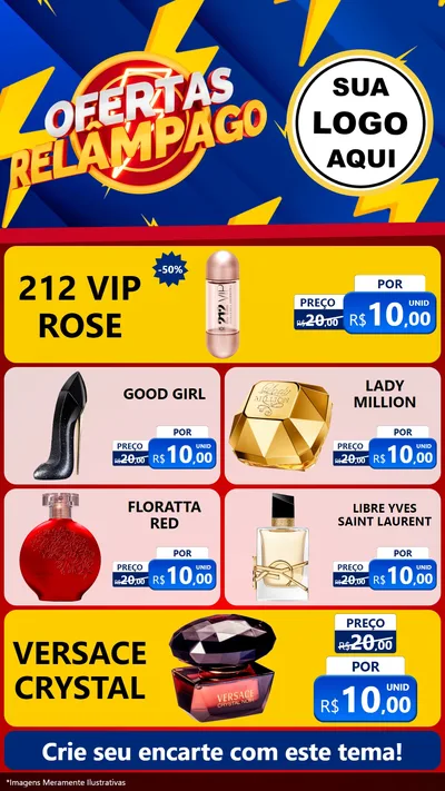Modelo de TV para TV Vertical com o tema Ofertas Relâmpago para Perfumes