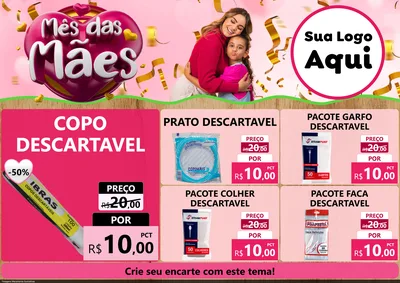 Modelo de Encarte para Encarte A4 Horizontal com o tema Mês das Mães para Embalagens