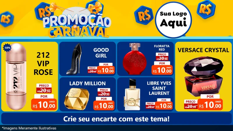 Modelo de TV para TV Horizontal com o tema Promoção de Carnaval para Perfumes