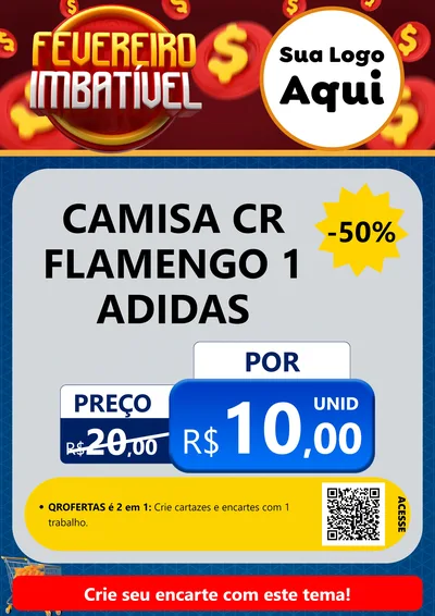 Modelo de Cartaz para Cartaz A4 Vertical com o tema Fevereiro Imbatível para Roupas e acessórios