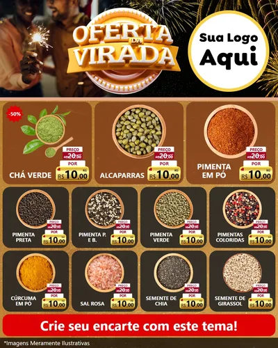 Modelo de Rede Social para Feed Instagram com o tema Oferta da Virada para Produtos Naturais