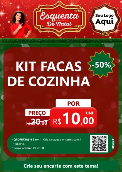Modelo de Cartaz para Cartaz A4 Vertical com o tema Esquenta de Natal para Utilidades Domésticas