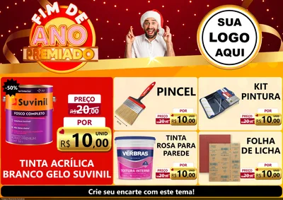 Modelo de Encarte para Encarte A4 Horizontal com o tema Fim de Ano Premiado para Tintas e Ferramentas