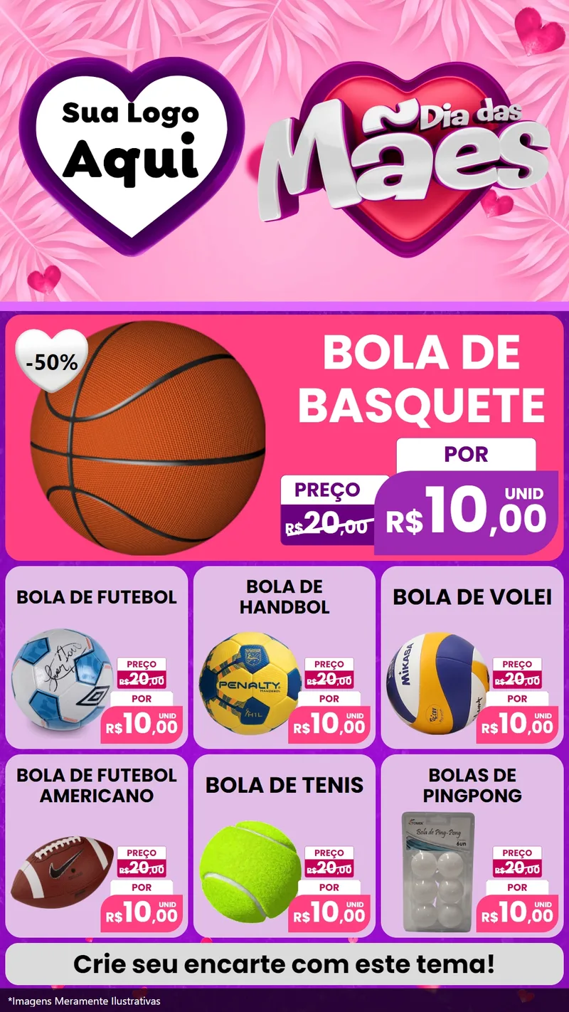 Modelo de Rede Social para Stories com o tema Dia das Mães para Artigos Esportivos