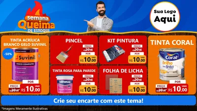 Modelo de TV para TV Horizontal com o tema Semana Queima de Estoque para Tintas e Ferramentas