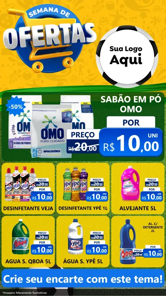 Modelo de Rede Social para Stories com o tema Semana de Ofertas - Copa para Produtos de Limpeza