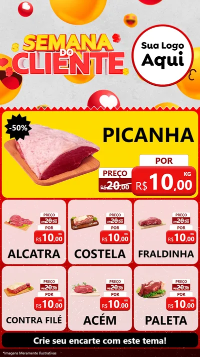 Modelo de Rede Social para Stories com o tema Semana do Cliente para Açougue