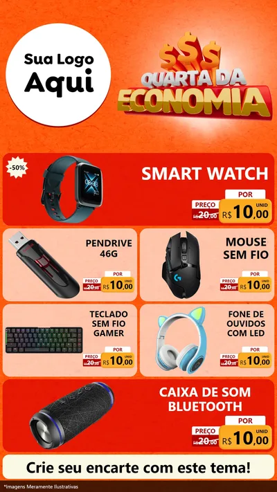 Modelo de TV para TV Vertical com o tema Quarta da Economia para Informática