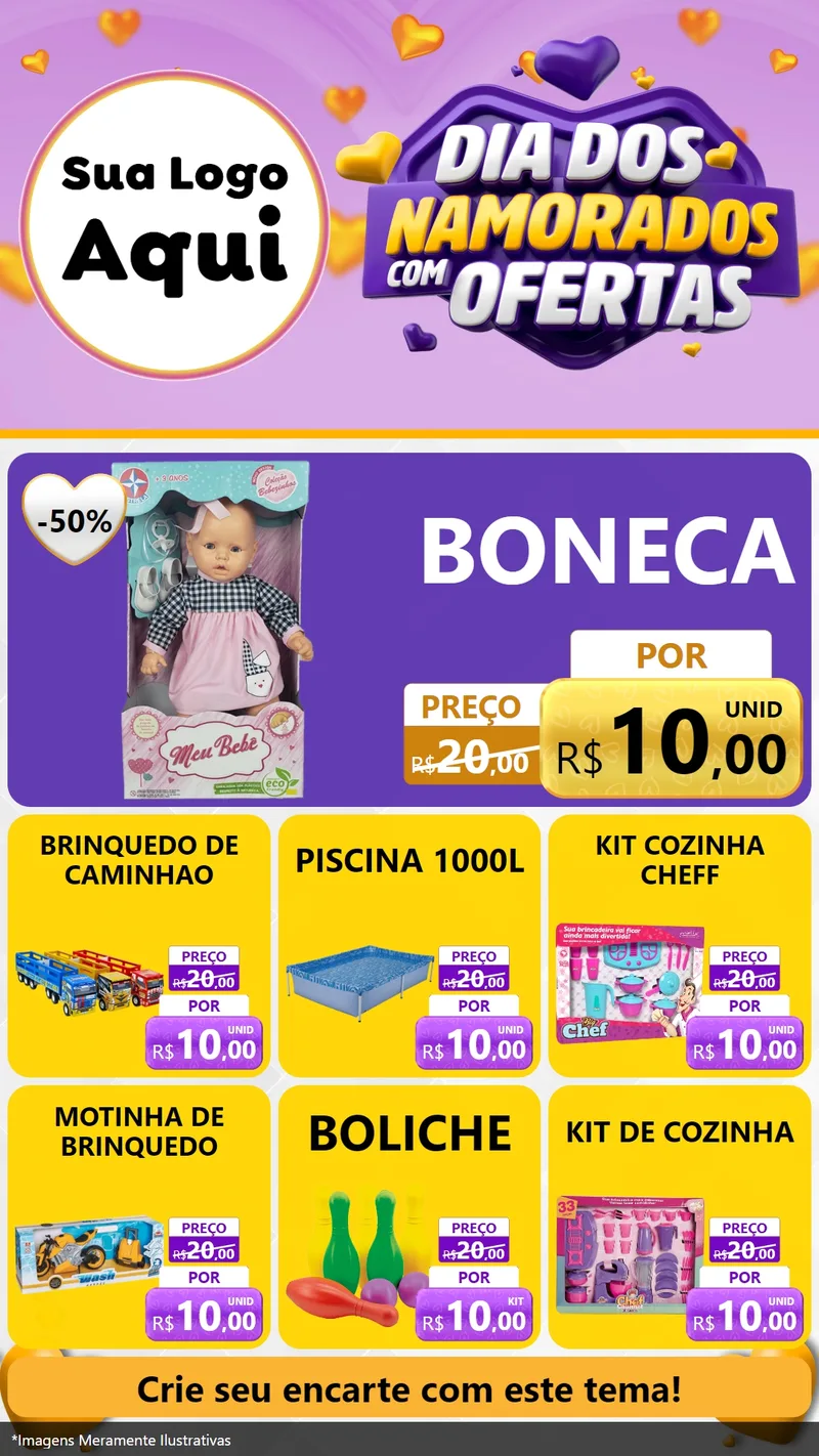 Modelo de Rede Social para Stories com o tema Dia Dos Namorados Com Ofertas para Brinquedos