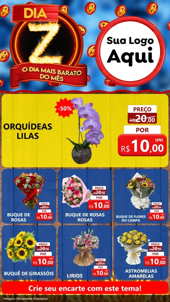 Modelo de Rede Social para Stories com o tema Dia Z - O Dia Mais Barato Do Mês para Floricultura e jardim