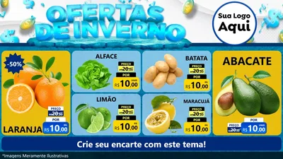 Modelo de TV para TV Horizontal com o tema Ofertas de Inverno para Hortifrúti
