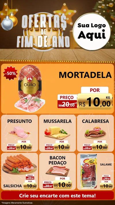 Modelo de Rede Social para Stories com o tema Ofertas de Fim de Ano para Frios e Laticínios