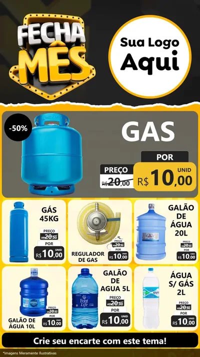 Modelo de Rede Social para Stories com o tema Fecha Mês para Água e gás