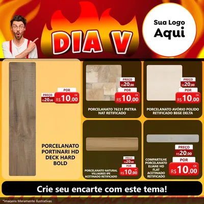 Modelo de Rede Social para Feed Facebook com o tema Dia V para Pisos e revestimentos