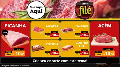 Modelo de TV para TV Horizontal com o tema Terça Filé para Açougue