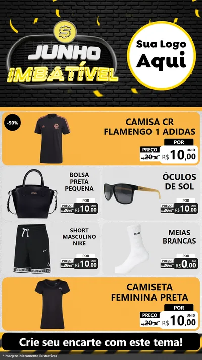 Modelo de TV para TV Vertical com o tema Junho Imbatível para Roupas e acessórios