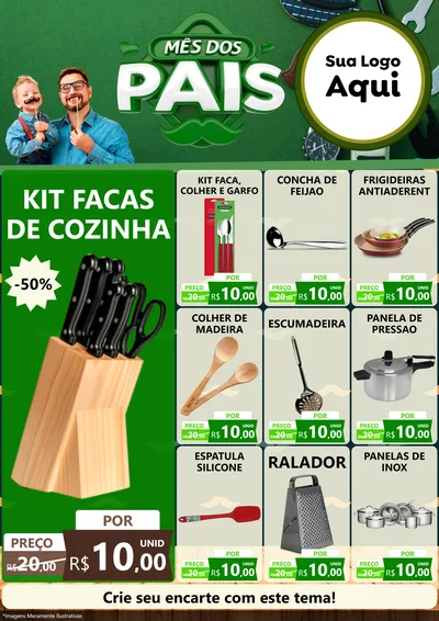 Modelo de Encarte para Encarte A4 Vertical com o tema Mês dos Pais para Utilidades Domésticas