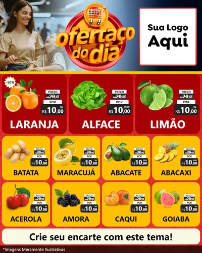 Modelo de Rede Social para Feed Instagram com o tema Ofertaço Do Dia para Hortifrúti