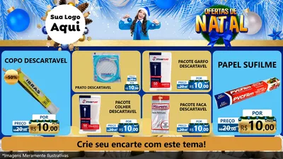 Modelo de TV para TV Horizontal com o tema Ofertas de Natal para Embalagens
