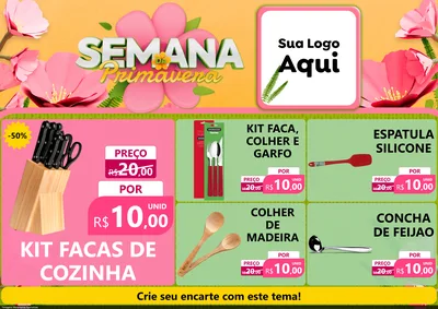 Modelo de Encarte para Encarte A4 Horizontal com o tema Semana da Primavera para Utilidades Domésticas