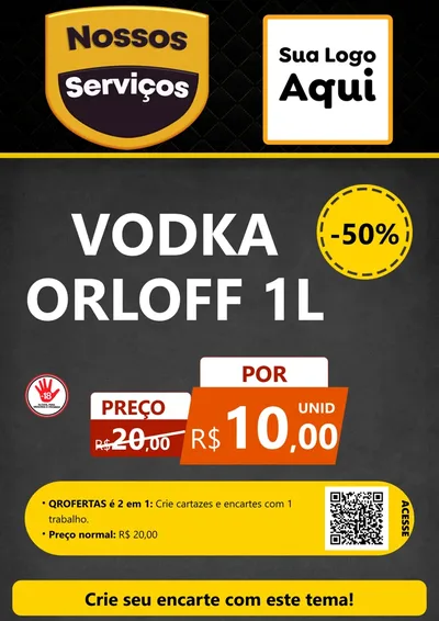 Modelo de Cartaz para Cartaz A4 Vertical com o tema Nossos Serviços para Distribuidora de bebidas