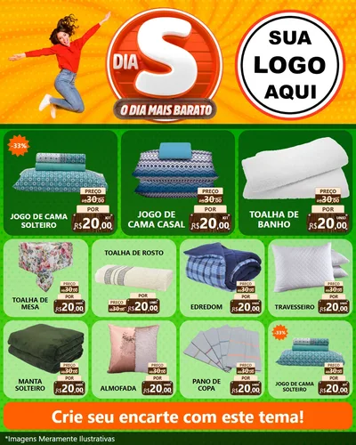 Modelo de Rede Social para Feed Instagram com o tema Dia S - O Dia Mais Barato para Cama, Mesa e Banho