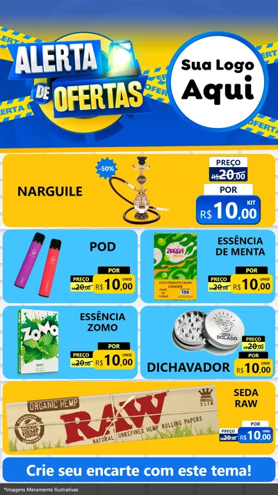 Modelo de TV para TV Vertical com o tema Alerta de Ofertas para Tabacaria