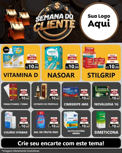 Modelo de Rede Social para Feed Instagram com o tema Semana do Cliente para Farmácia