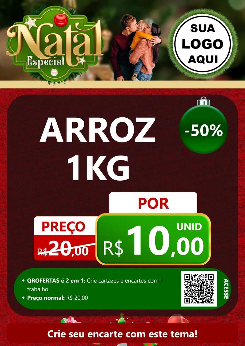 Modelo de Cartaz para Cartaz A4 Vertical com o tema Natal Especial para Supermercado