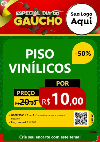 Modelo de Cartaz para Cartaz A4 Vertical com o tema Especial Dia do Gaúcho para Material para Construção