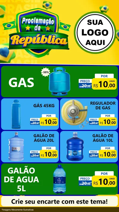 Modelo de TV para TV Vertical com o tema Proclamação da República para Água e gás