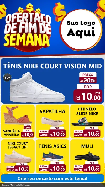 Modelo de Rede Social para Stories com o tema Ofertaço de Fim de Semana para Calçados