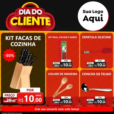 Modelo de Rede Social para Feed Facebook com o tema Dia do Cliente para Utilidades Domésticas