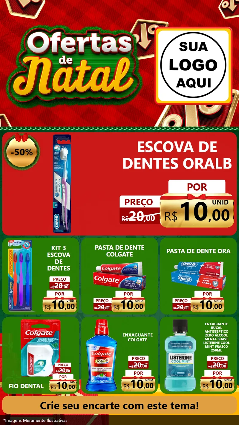 Modelo de Rede Social para Stories com o tema Ofertas de Natal para Higiene Pessoal