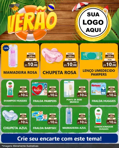 Modelo de Rede Social para Feed Instagram com o tema Verão para Bebês