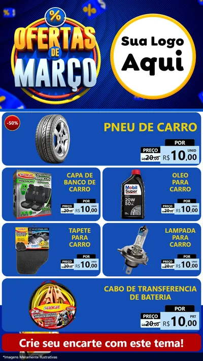 Modelo de TV para TV Vertical com o tema Ofertas de Março para Auto peças