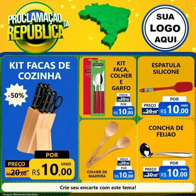 Modelo de Rede Social para Feed Facebook com o tema Proclamação da República para Utilidades Domésticas