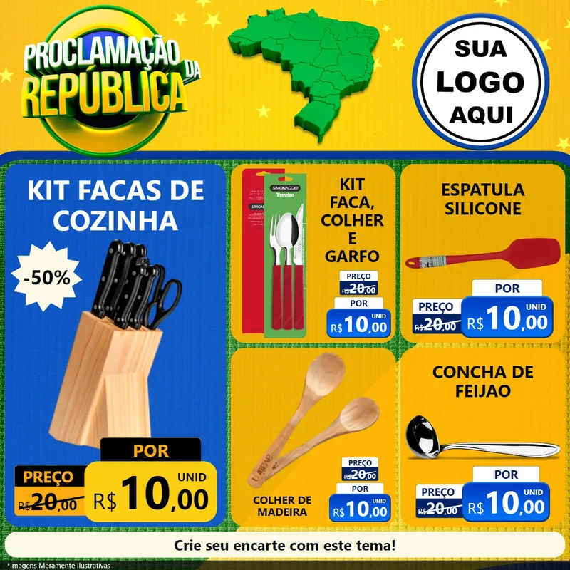 Modelo de Rede Social para Feed Facebook com o tema Proclamação da República para Utilidades Domésticas