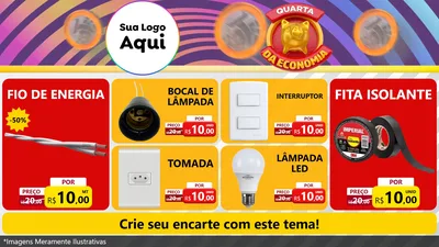 Modelo de TV para TV Horizontal com o tema Quarta da Economia para Materiais Elétricos