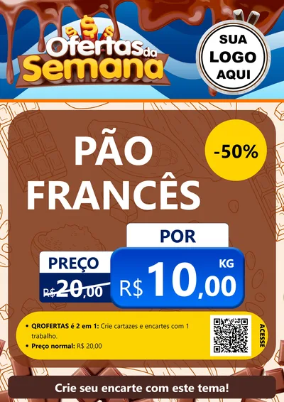 Modelo de Cartaz para Cartaz A4 Vertical com o tema Ofertas da Semana - Páscoa para Padaria