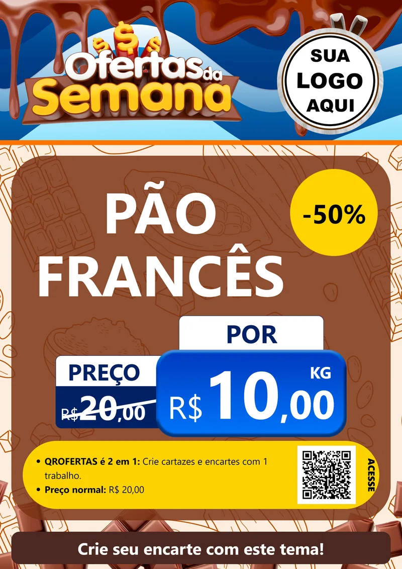 Modelo de Cartaz para Cartaz A4 Vertical com o tema Ofertas da Semana - Páscoa para Padaria