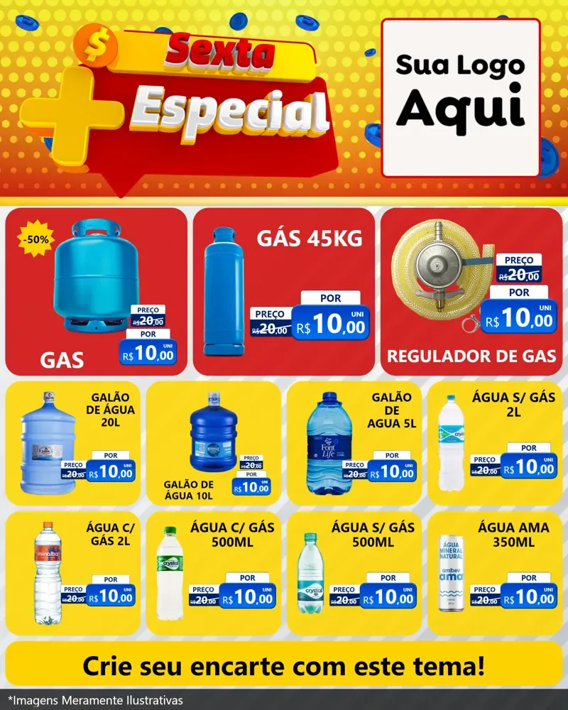Modelo de Rede Social para Feed Instagram com o tema Sexta Mais Especial para Água e gás