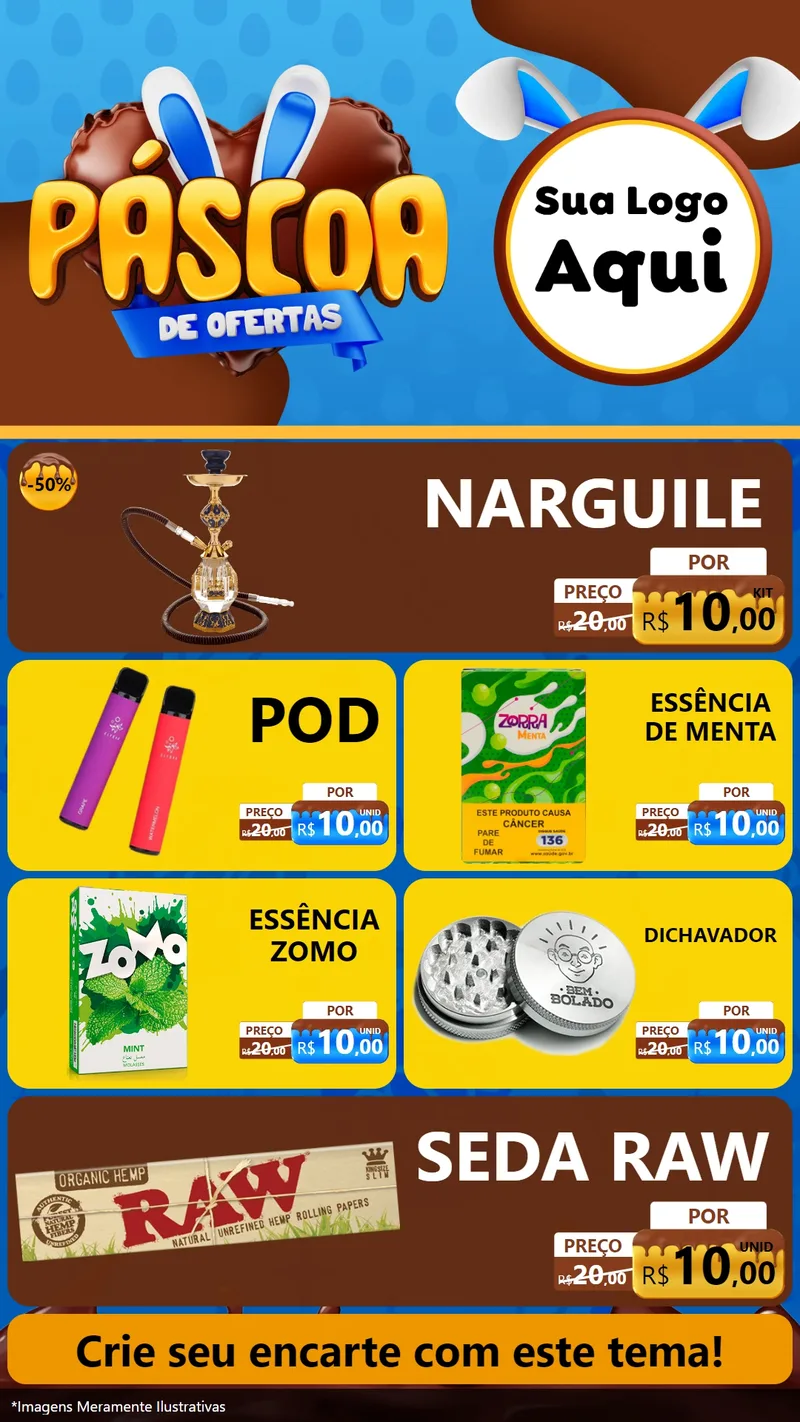 Modelo de TV para TV Vertical com o tema Páscoa de Ofertas para Tabacaria