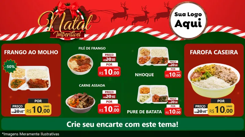 Modelo de TV para TV Horizontal com o tema Natal Imperdível para Restaurante