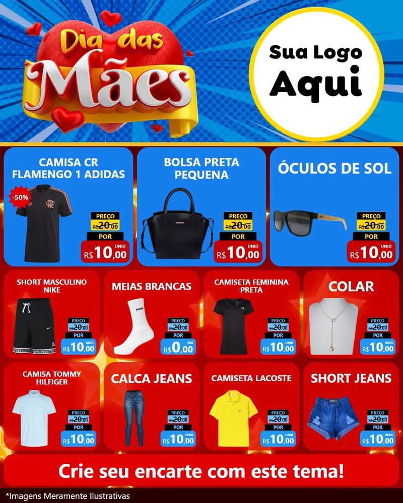 Modelo de Rede Social para Feed Instagram com o tema Dia das Mães para Roupas e acessórios